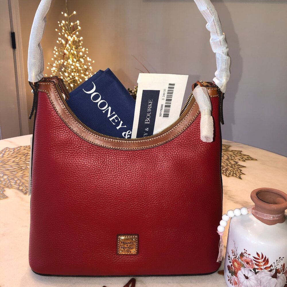 NWT Dooney & Bourke Leather Red Hobo With Dustbag